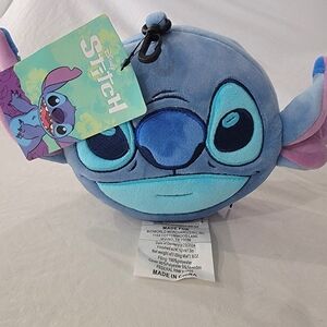 Disney Stitch Plush Crossbody Bag Purse Zipper Case With Tag – Blue Cute Design